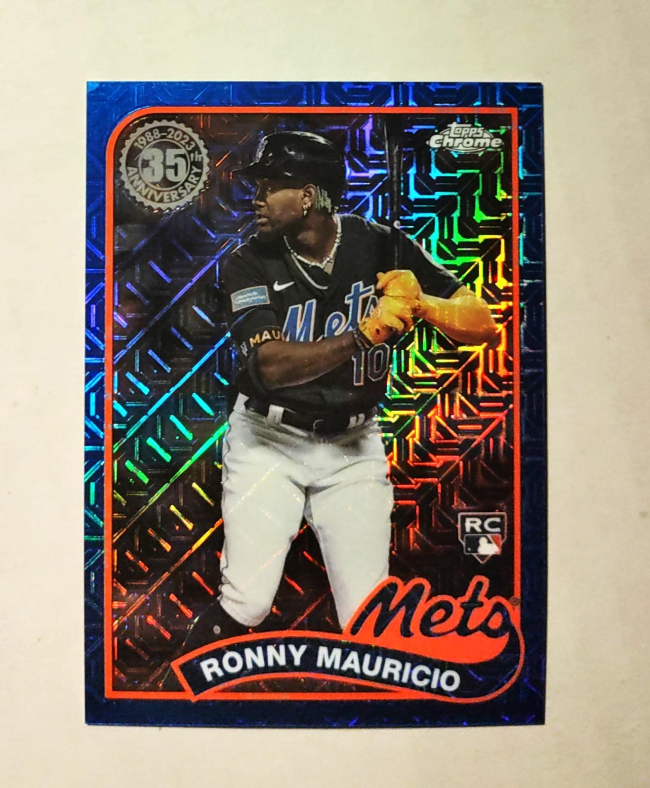 Ronny Mauricio 2024 Topps Chrome RC #3 Silver Pack BLUE REFRACTOR 043/150 D6