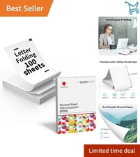Thermal Paper 8.5x11 Inches 100 Sheets Smooth Biodegradable Compatible with P...
