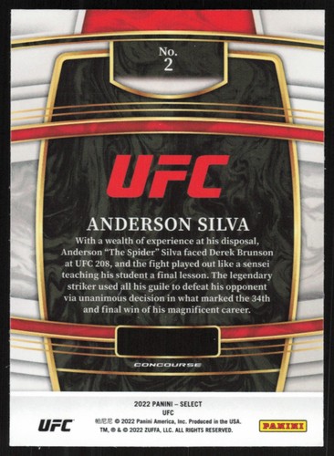 Anderson Silva 2022 Panini Select UFC # 2 Concorso - Foto 2 di 2