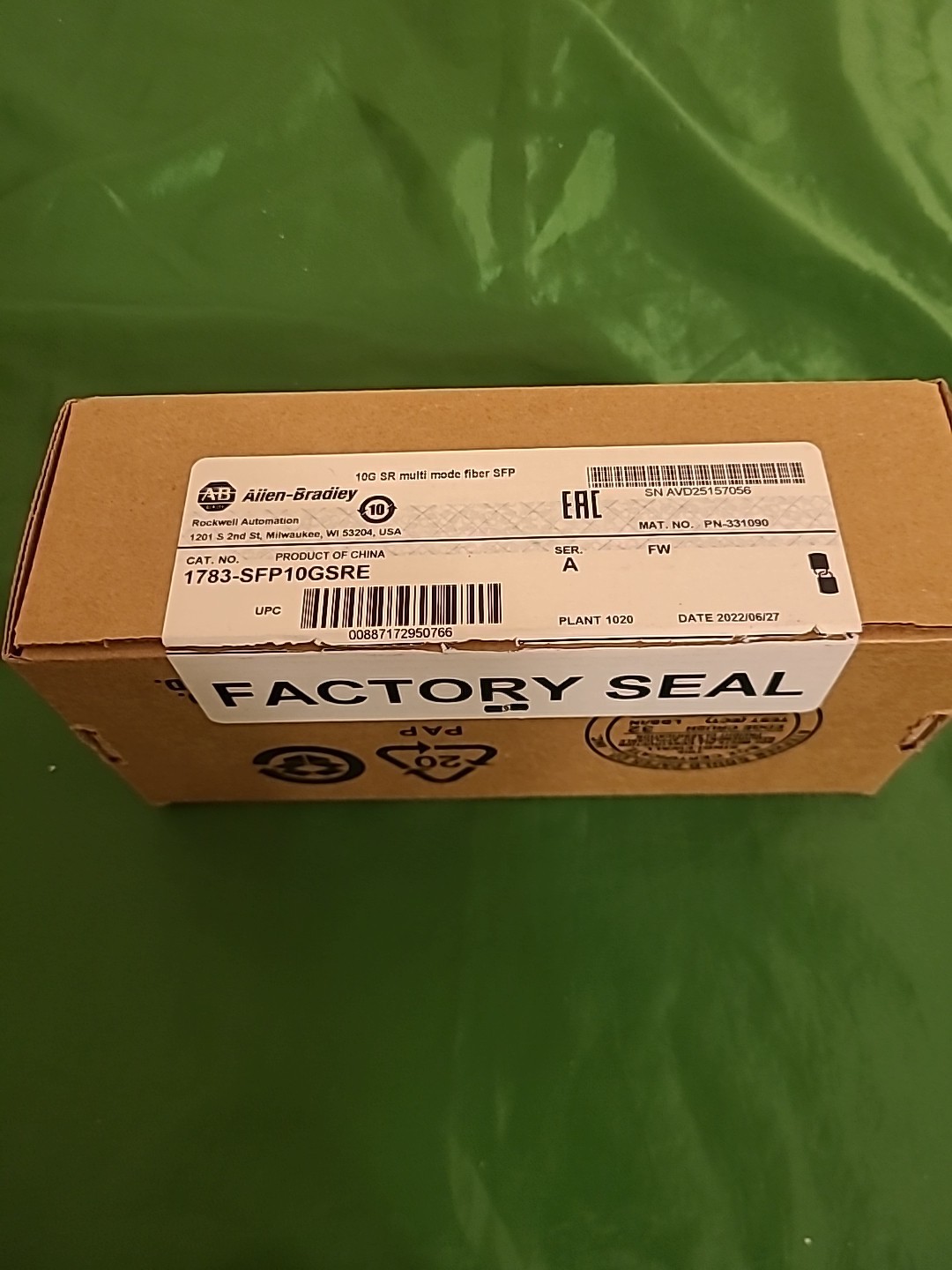 ALLEN BRADLEY 1783-SFP10GSRE New Open Box Surplus