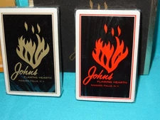 John's Flaming Hearth in Niagara Falls NY 2 decks of Redislip cards in slide box