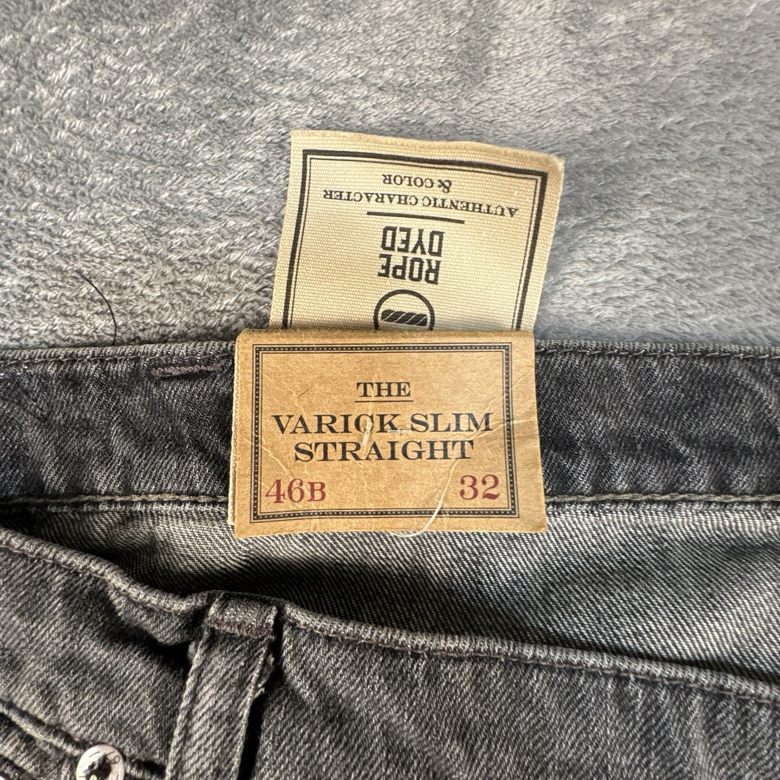 Polo Ralph Lauren Varick Slim Straight Jeans Mens 46BX32 Black Patch Graffiti thumbnail 13