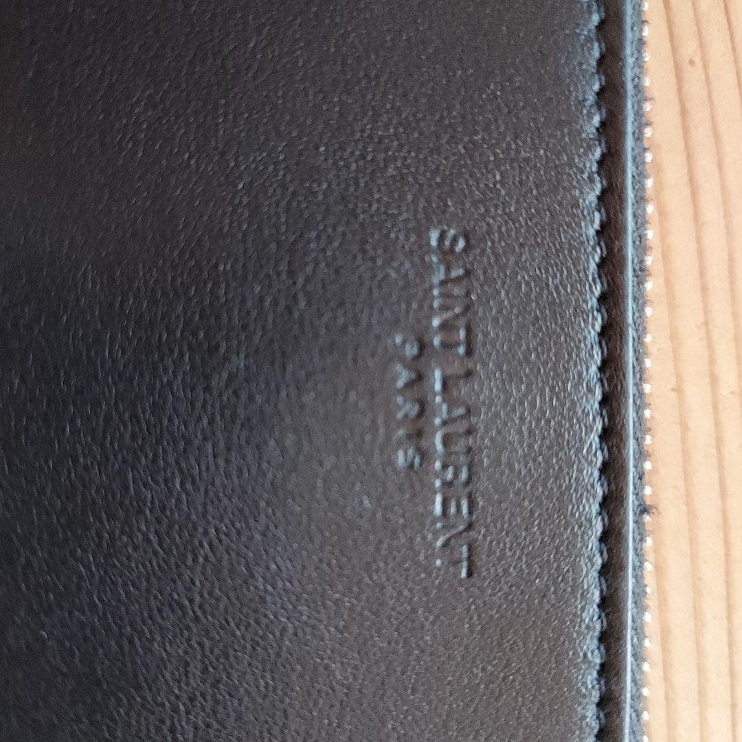 Autentica pochette da uomo Yves Saint Laurent "Smoking Forever" in pelle nera