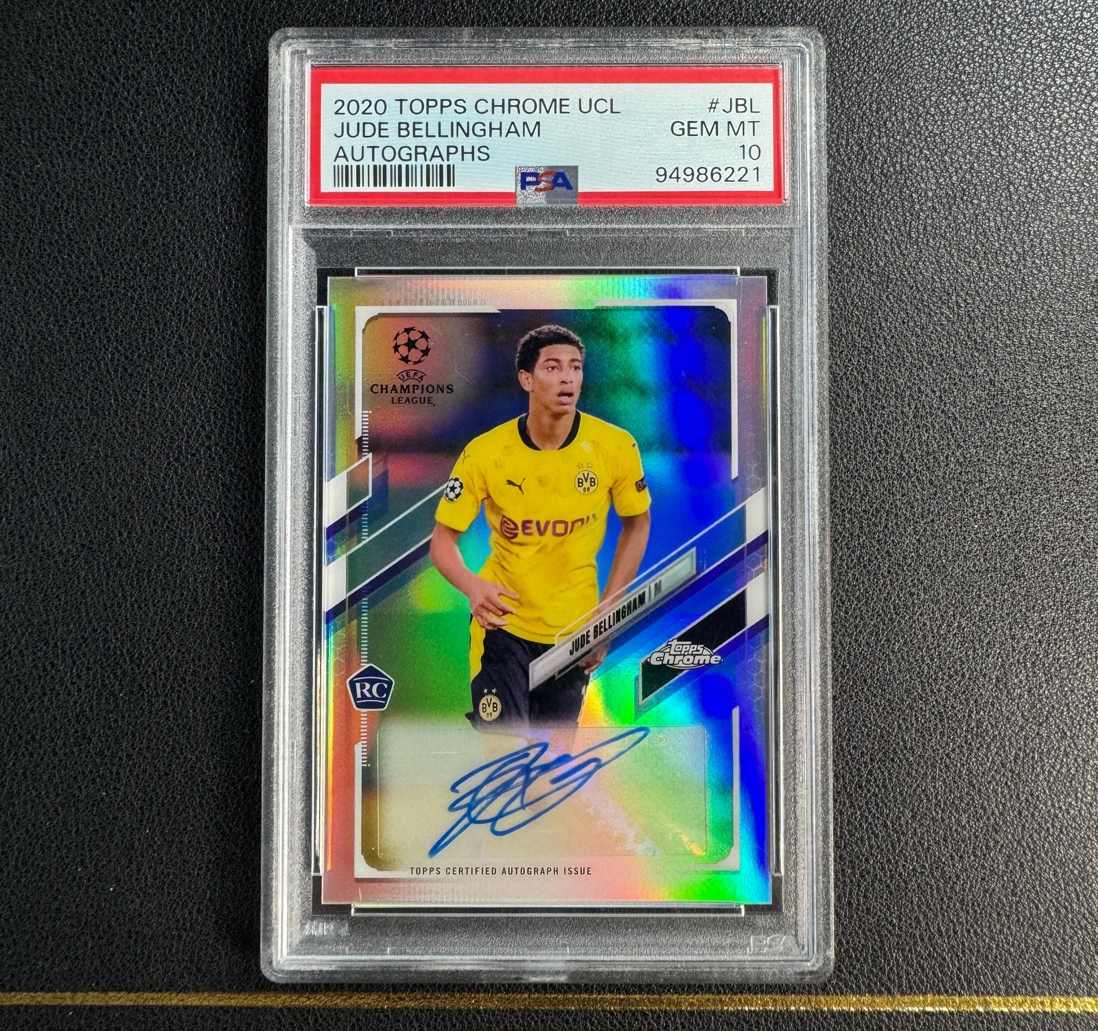 2020-21 Topps Chrome Jude Bellingham RC Rookie Auto Refractor PSA 10