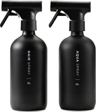 Black Glass Spray Bottle for Hair | 16.9 Oz, Pack of 2
