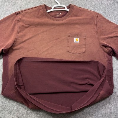 Carhartt Shirt Men s 2XL Purple Gradient Sun Faded Pocket K87 PRT 100% Cotton