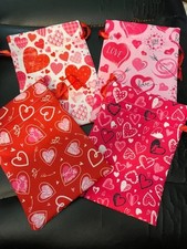Small Drawstring Heart Themed Gift Bags
