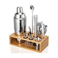 Cocktail Shaker Set, Mixology Bartender Kit 10-Piece Bar Tool Set w... Fast Ship