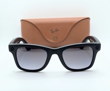 Meta Ray Ban-Wayfarer Sunglasses-Matte Black-Graphite, Minor Scratching .