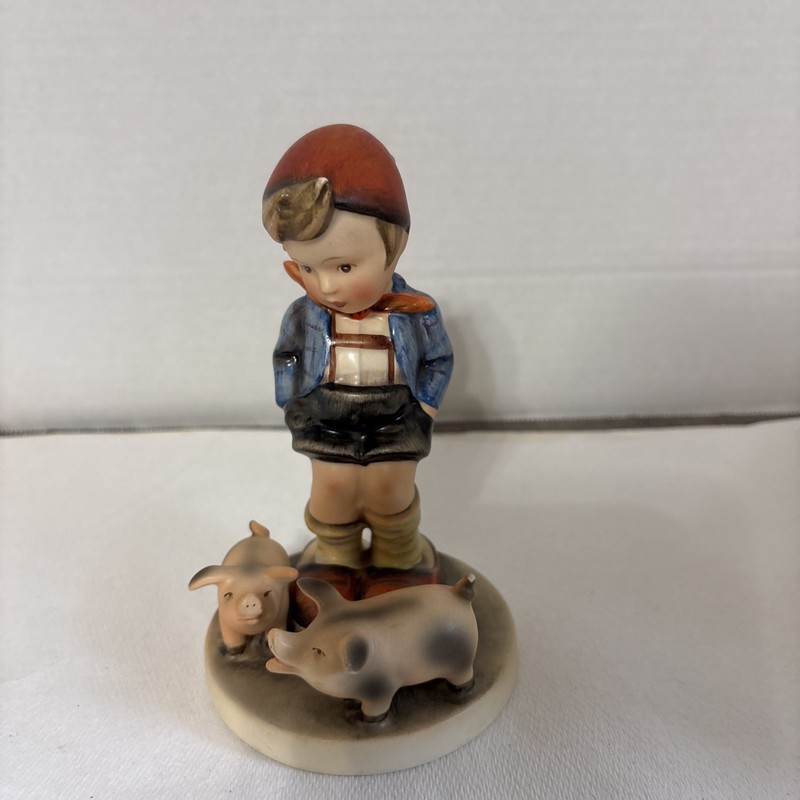 RARE Vintage Hummel Farm Boy with Pigs Full Bee TMK-2 Germany