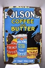 Vintage Polson's Coffee & Butter Porcelain Enamel Advertising Sign 30x20" Rare"R