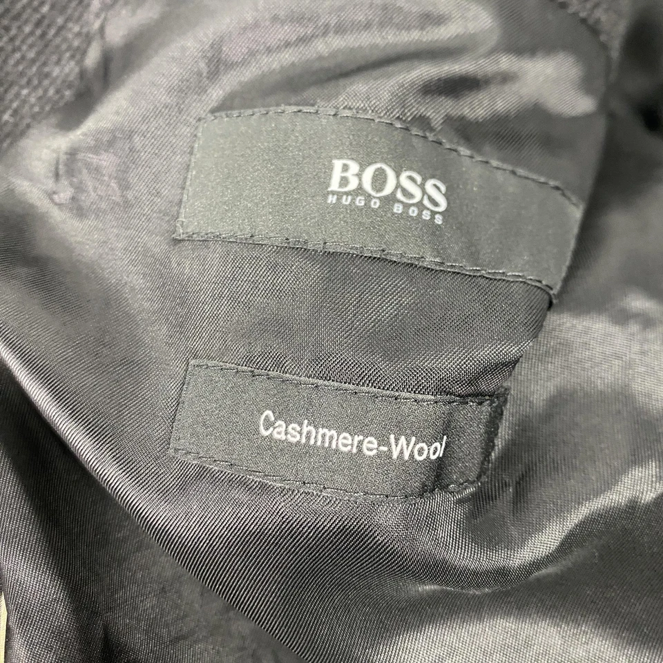 Hugo Boss Stratus Coat Mens 54 Black Cashmere Wool Overcoat Jacket - Image 3 of 4