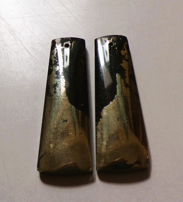 #ad 72.65 Cts Natural Apache Gold Drilled Cabochon Match Pair Gemstone 40X14MM 84 $6.79