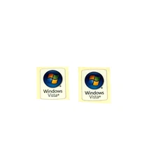 2x Windows Vista Operating System OS laptop/PC Sticker Badge Decal 15.5mm x 20mm