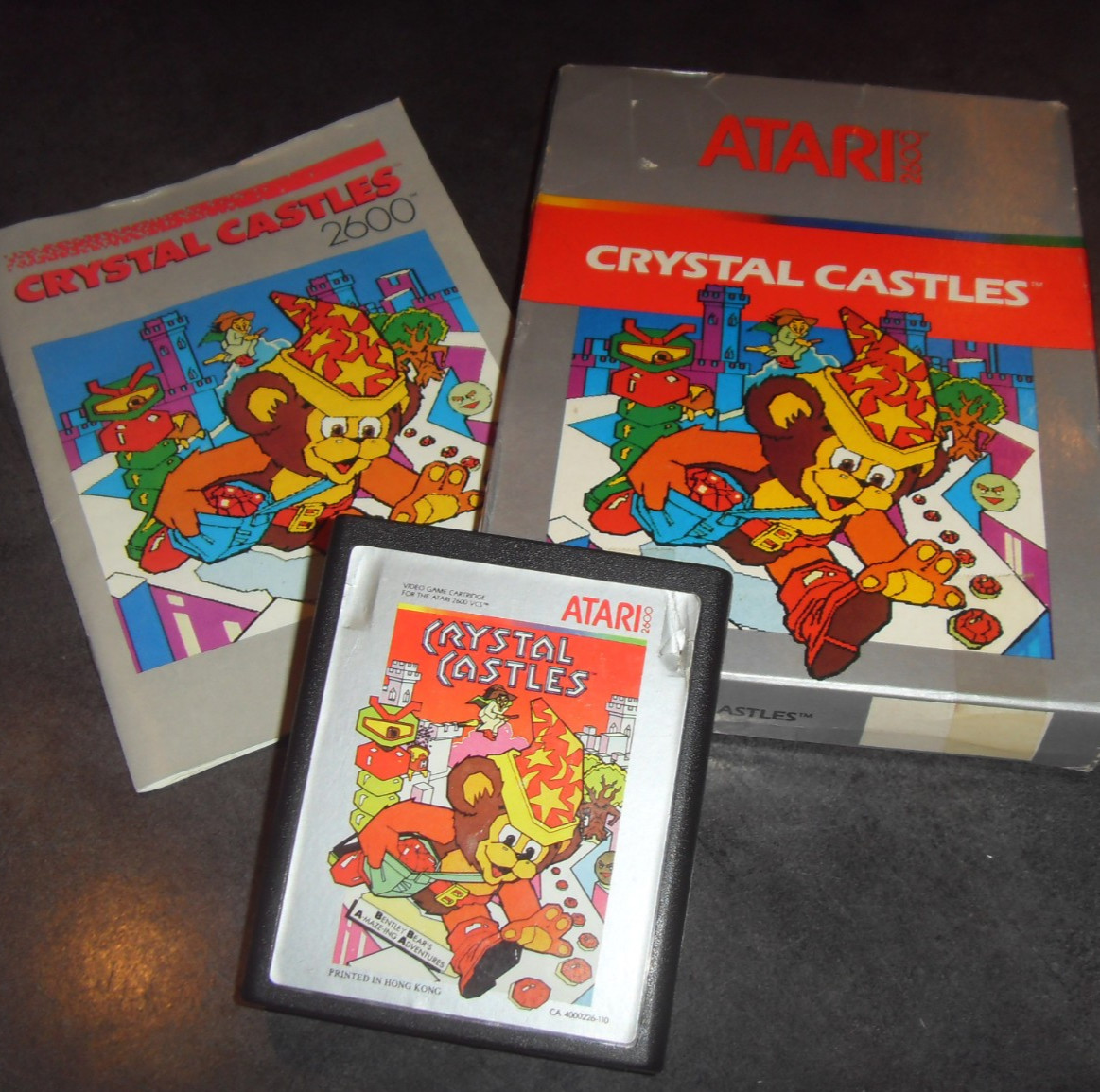 Complet en boite Crystal Castles PAL Atari 2600 VCS notice silver label