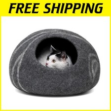 Felt Cat Bed - Handcrafted Merino Wool, Large
