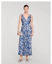 Sandro Collar Short Sleeve Shirt Dress Contrasting Midi Dress for Ladies