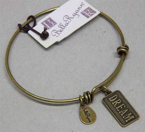BELLA RYANN Gold-Tone Adjustable Bangle Charm Bracelet - DREAM