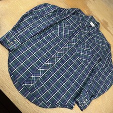 True Vtg 70s Wrangler Pearl Snap Shirt Mens L Long Tail Single Needle Distressed