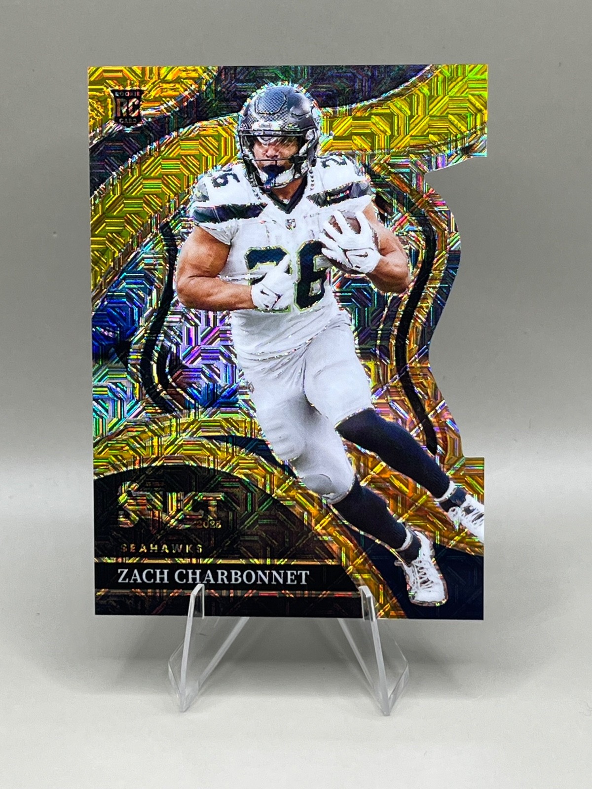 2023 Panini Select Football Zach Charbonnet Club Level Gold mojo /10 Die Cut 🔥
