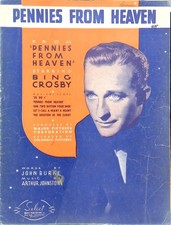 Pennies From Heaven Sheet Music Bing Crosby 1936 Film Title Song Arthur Johnston