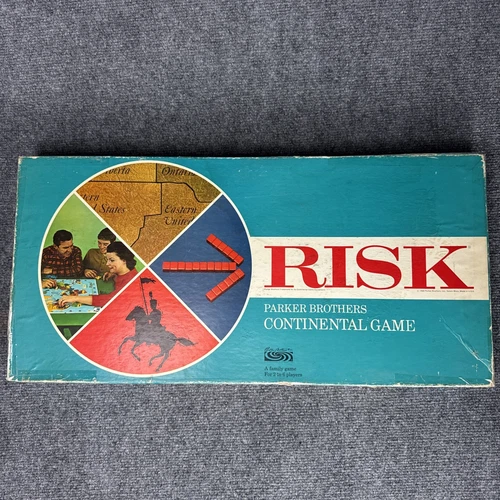 Vintage RISK Continental Game 1963 wood pieces Parker Brothers