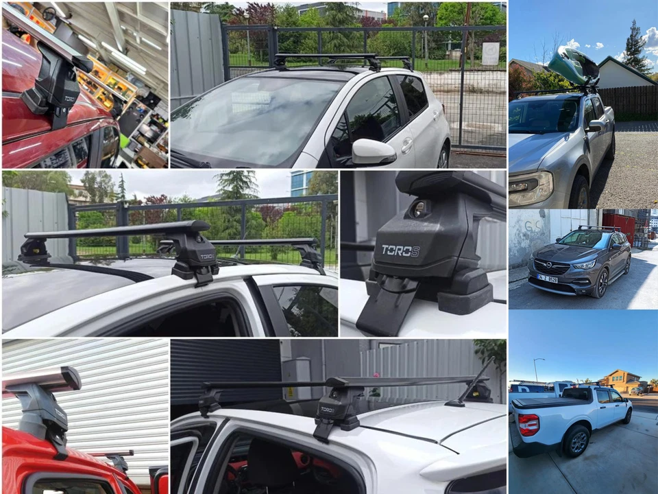 Barra transversal de techo para Volkswagen E-Golf 2014-2020 techo normal aluminio plateado Foto 4 de 4