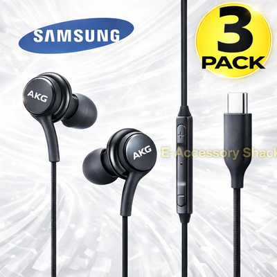 #ad 3 Pack USB C Earbuds Earphones Stereo Braided Cable OEM Original Samsung AKG $12.75