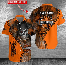 Personalized Harley Motor Racing Davidson Casual Button Down Shirt Unisex Adults