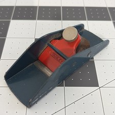 Vintage Stanley Handyman Blue & Red Block Plane Made in USA Woodworking