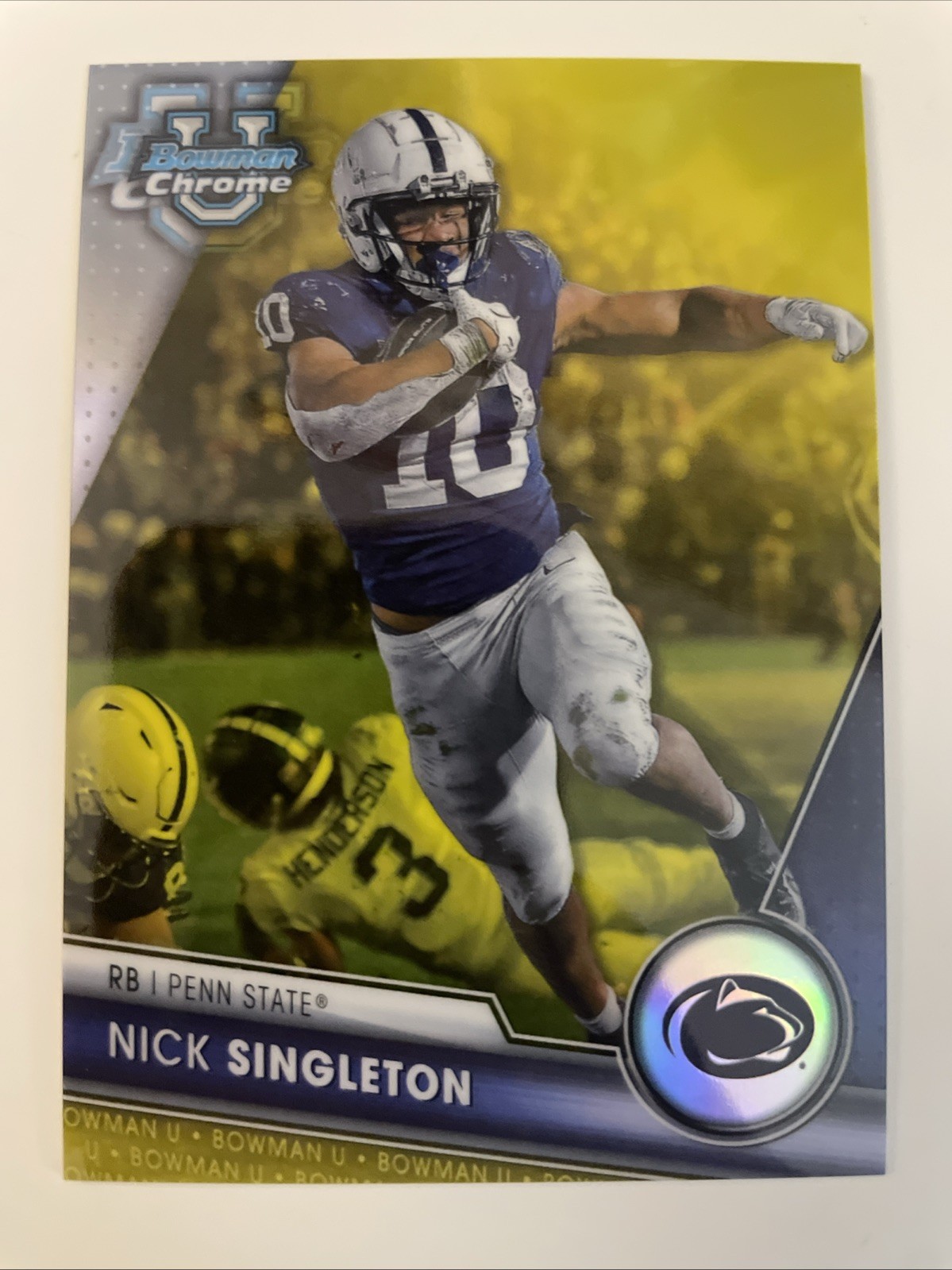 2023 Bowman University- Chrome Prospect Yellow Refractor #114 Nick Singleton /75