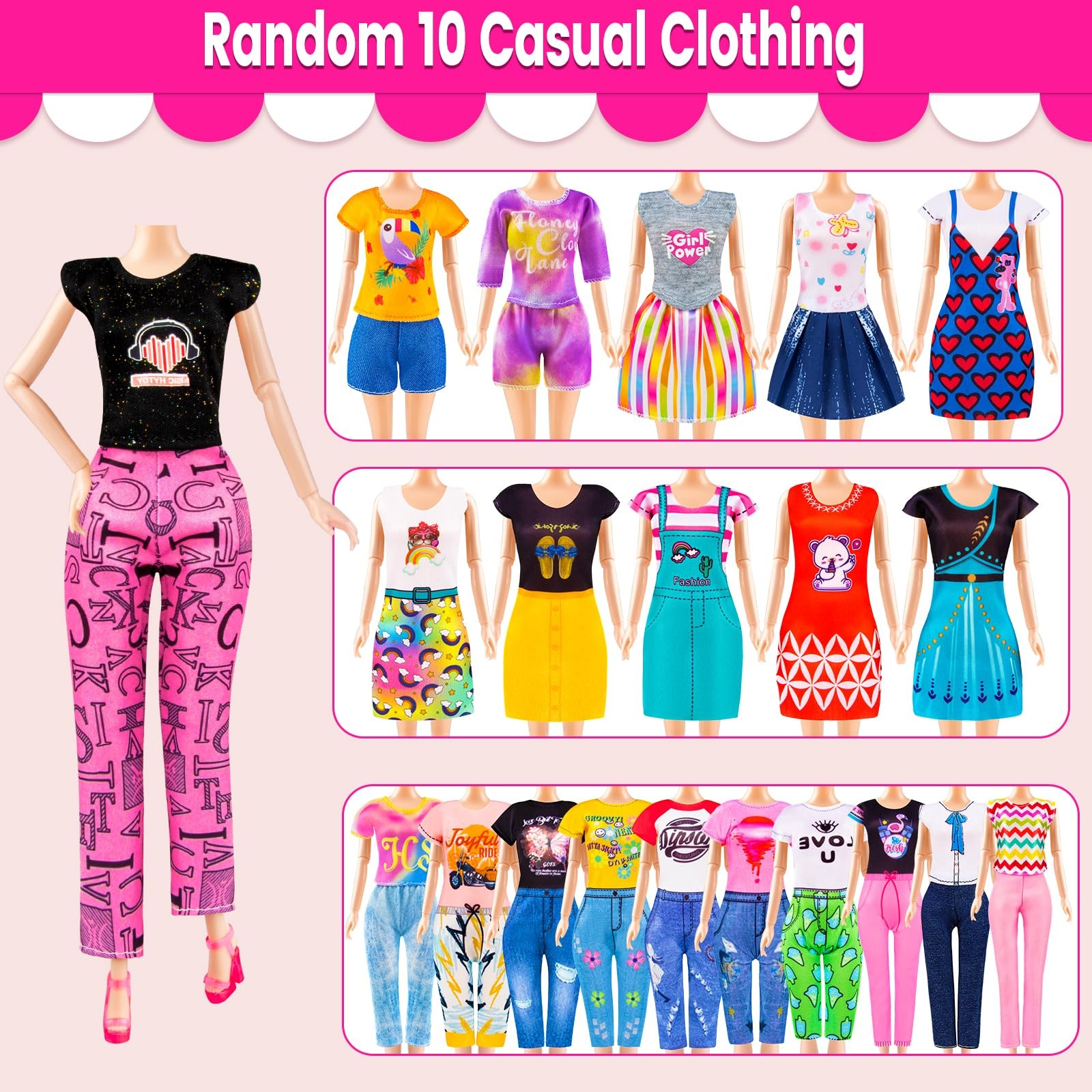 137 Pcs Doll Closet Playset Clothes and Accessories for 11.5 Inch Dolls, Incl...