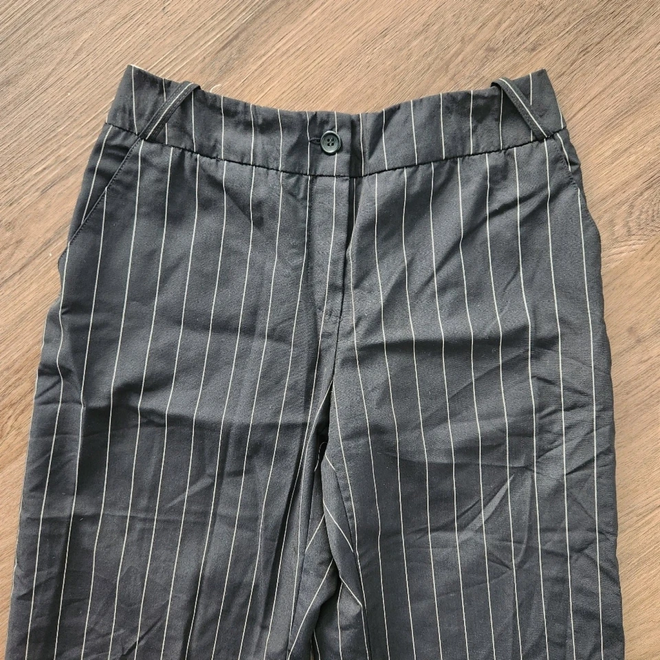 Pantalones ARMANI Collezioni Vintage Lana Virgen Rayas Pierna Recta 8 Preppy Oficina Foto 3 de 4