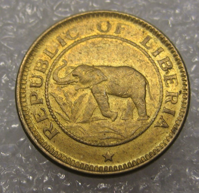Coin Liberia 1937 1/2 cent , XF , km10