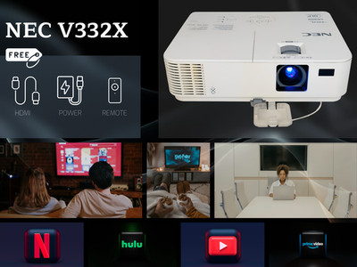 Reliable NEC DLP Projector for Education 3300 Lumens Eco-Friendly 4K w/Bundle  