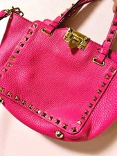 Model 2 way VALENTINO Bag Pink with Studs From Japan
