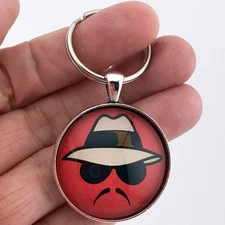 Vintage Lowrider Man Logo Emblem Decal CHOOSE BACKGROUND COLOR 1.2" Keychain