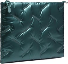 15-16 Inch Puffy Laptop Sleeve for MacBook Pro 16 16 inch, Satin Green