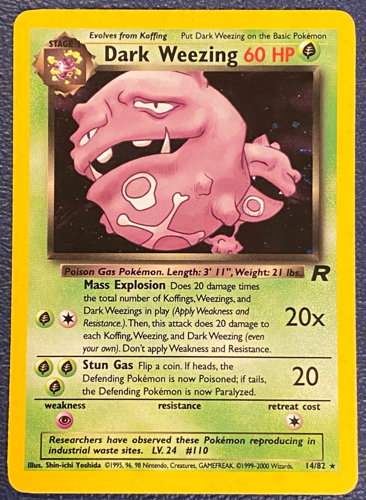 Dark Weezing 14/82 Team Rocket Unlimited (2000) Vintage WOTC Holo Rare - NM