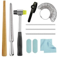 Ring Sizer Measuring Tool Metal Ring Mandrel and Mallet for Ring Making Ring ...