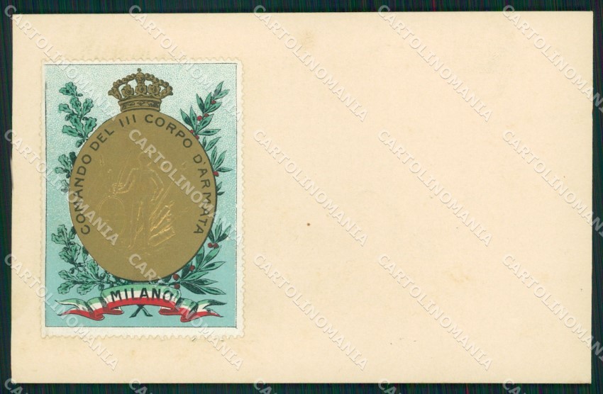 Militari Comando III Corpo Armata Milano cartolina MT8996