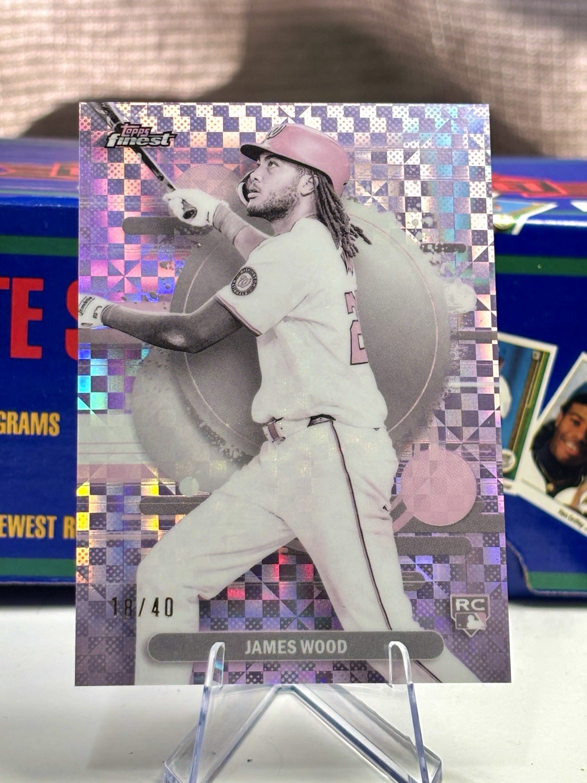 2025 Topps Finest - James Wood #200 Pearl Checkerboard Refractor /40 (RC) SP