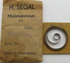 Hamilton 16s 318 Pocket Watch part: T end Mainspring 770 brown alloy