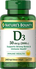 Nature's Bounty Vitamin D 2,000 IU Softgels 240 Count Pack of 1 