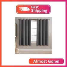 H.VERSAILTEX Blackout Grey Curtains for Bedroom Thermal Insulated Curtains 63 In