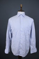 Eton Ganghester Blue Striped Long Sleeve Collared Button Up Dress Shirt Size 41