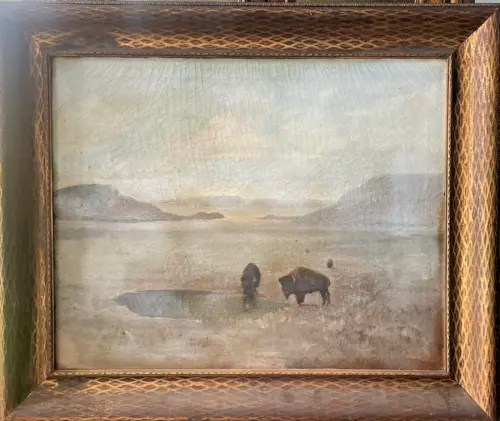 George Bickerstaff Oil Painting Study for “A View of Buffalo Gap” Abilene Texas