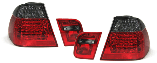 BMW E46 3 SERIES 1998-2003 COUPE RED/SMOKED LED TAIL REAR TAIL LIGHTS LAMPS