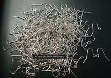 300 Silver plated plain fish hook earring wires open bottom loop FPH027B