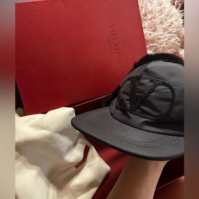 VALENTINO GARAVANI VLogo Silk Baseball Cap Size M Ear Flaps | eBay